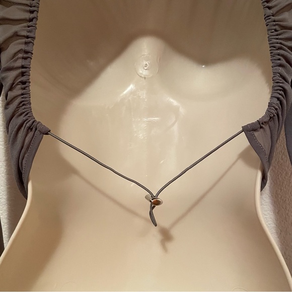 Zara Women’s Cropped Gray Open Back Mesh Adjustable Top Shirt Size Small - Picture 8 of 9